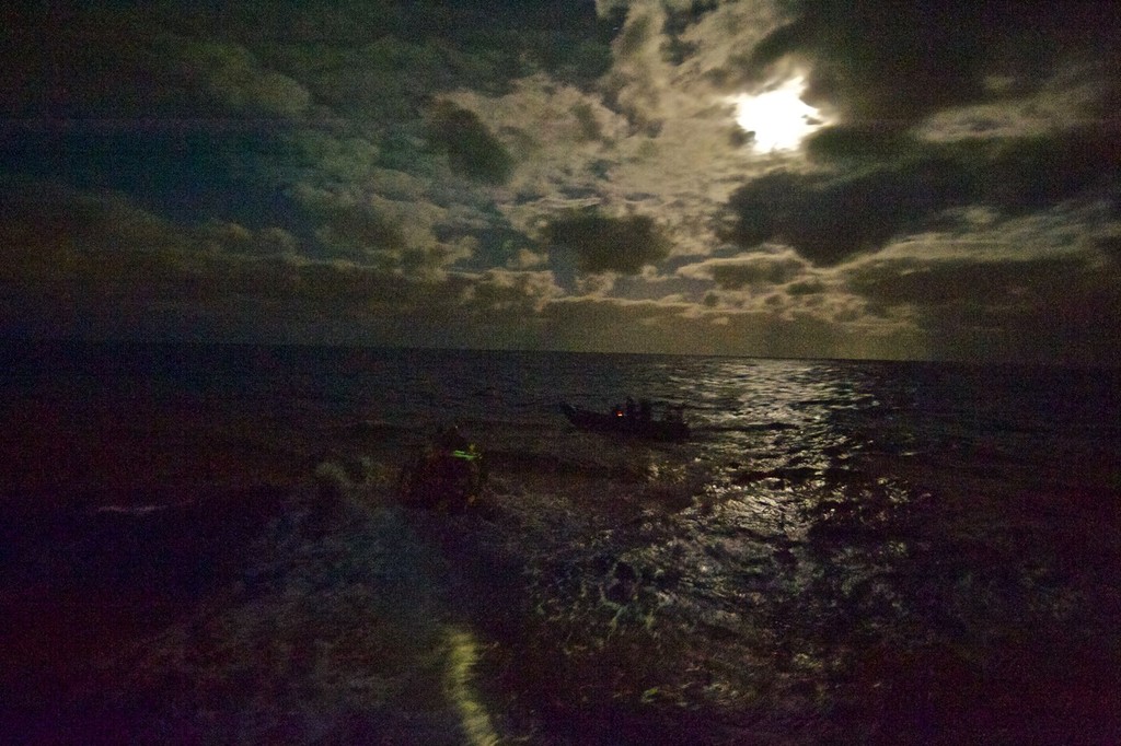 The delta and the Forest Rescue small boat in the moonlight before the boarding © Sea Shepherd Conservation Society - copyright http://www.seashepherd.org